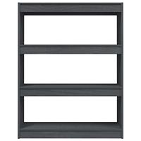 Boekenkast/kamerscherm 100x30x103 cm massief grenenhout grijs - thumbnail