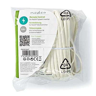 Afstandsbediening voor Inverter - 5.00 m - RJ11 - Geschikt voor Nedis stroomomvormers: PIMS250012, PIMS250024, PIMS400012, PIMS400024