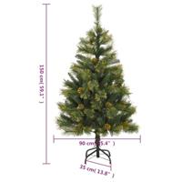 Kunstkerstboom met scharnieren en standaard 150 cm - thumbnail