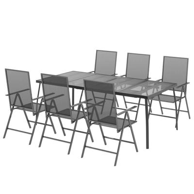 7-delige Tuinset staal antracietkleurig