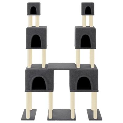 Kattenmeubel met sisal krabpalen 199 cm donkergrijs - thumbnail
