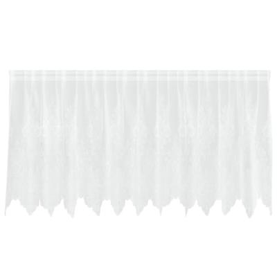 VidaXL Kantgordijn met gordijnen bloemen wit 120 x 300 cm polyester