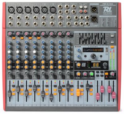 Power Dynamics PDM-S1203 Stage Mixer 12-Kanaals DSP/MP3- USB IN/UIT