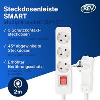 REV 0012326114 Stekkerdoos met schakelaar 3-voudig Wit Randaarde stekker 1 stuk(s) - thumbnail