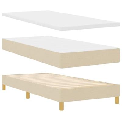 Boxspringbed met matras met hoofdeinde Crème 90 x 190 cm Stof