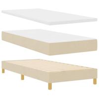 Boxspringbed met matras met matras Crème 90 x 190 cm Stof - thumbnail
