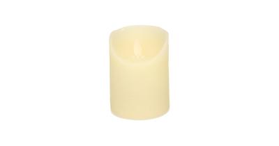 1x Ivoren Led Kaars / Stompkaars Met Bewegende Vlam 10 Cm - Led Kaarsen