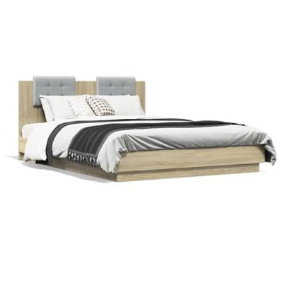 Bedframe met hoofdeinde bewerkt hout sonoma eiken 150x200 cm