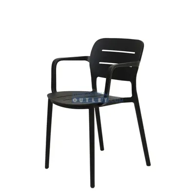 Tuinstoel Calpe Stapelbaar Grijs Kunststof Stoel Buiten Tuin Vita