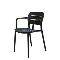 Tuinstoel Calpe Stapelbaar Grijs Kunststof Stoel Buiten Tuin Vita - thumbnail