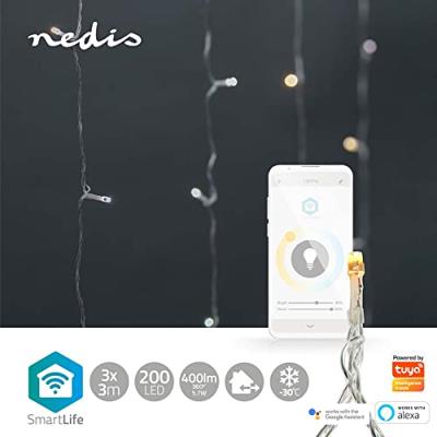 Nedis LED-gordijn Binnen/buiten Energielabel: G (A - G) 180 LED Warmwit - thumbnail