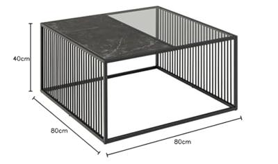 Bendt Salontafel 'Esme' Marmerlook, 80 x 80cm Bendt Salontafel 'Esme' Marmerlook, 80 x 80cm
