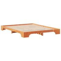 Bedframe met opslag Bruin 160 x 210 cm Massief hout - thumbnail