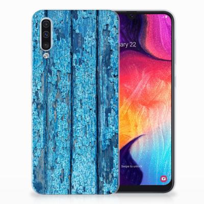 Samsung Galaxy A50 | Bumper Hoesje | Wood Blue