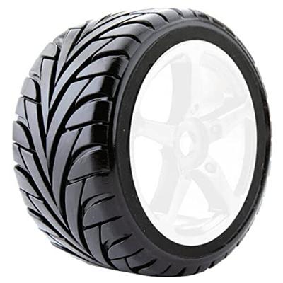 Fastrax Eagle banden op witte velgen (0 offset) - 1/8 Truggy