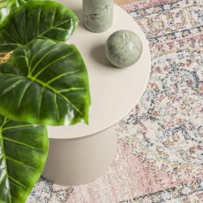 Vloerkleed binnen en buiten vintage stijl 80x250 cm meerkleurig