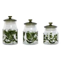 Set van 3 Potjes Home ESPRIT Groen Kristal 1,2 L 3 Onderdelen - thumbnail