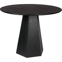 Zuiver Ronde Eettafel 'Pilar' Essenhout, 100cm, kleur Zwart Zuiver Ronde Eettafel 'Pilar' Essenhout, 100cm, kleur Zwart