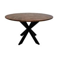 Eettafel Mozaik Verona rond - 140x140x76 - Naturel/zwart - - thumbnail