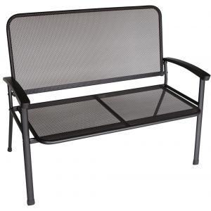 Rivo 2-zits metalen tuinbank grijs Rivo 2-zits metalen tuinbank grijs