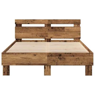 Bedframe met hoofdeinde Oud hout 120 x 190 cm Bewerkt hout
