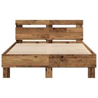 Bedframe met hoofdeinde Oud hout 120 x 190 cm Bewerkt hout - thumbnail