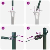 VidaXL Afrasteringspaal 13 pcs groen staal - thumbnail