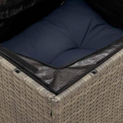 8-delige Loungeset met kussens poly rattan grijs