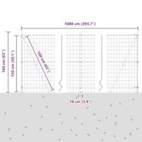 VidaXL Hek met paal groen 1,5 x 10 m staal en pvc - thumbnail