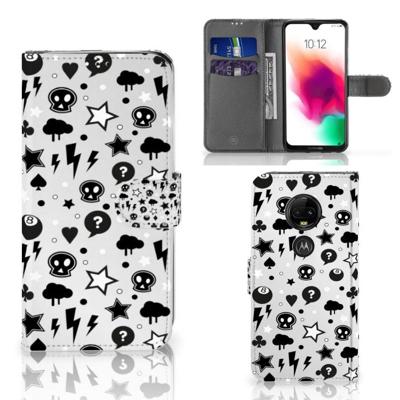 Telefoonhoesje met Naam Motorola Moto G7 | G7 Plus Silver Punk | Portemonnee hoesje Telefoonhoesje met Naam Motorola Moto G7 | G7 Plus Silver Punk | Portemonnee hoesje