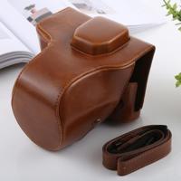 Full Body Camera PU lederen Case tas met riem voor FUJIFILM X-T3(Brown) - thumbnail
