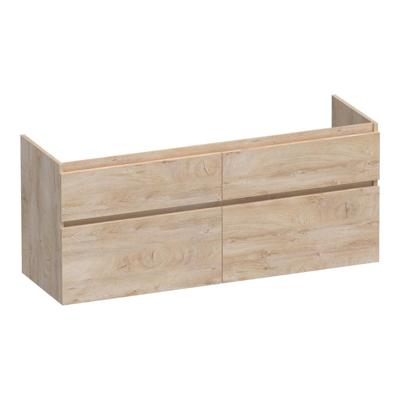 Brauer Delight - Onderkast - 140 cm - met 4 Softclose Lades Greeploos en 2 Sifon Uitsparingen - Forest Wheat