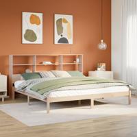 Bed met boekenkast zonder matras massief grenenhout 180x200 cm - thumbnail