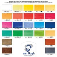 Van Gogh Aquarelverf Set In Kist - 24 Halve Napjes + 3 Accessoires - thumbnail