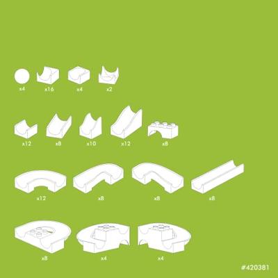 Hubelino knikkerbaan baanelementen - 128dlg.