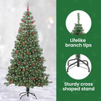VidaXL Kerstboom met 300 led met standaard groen 240 cm pvc - thumbnail