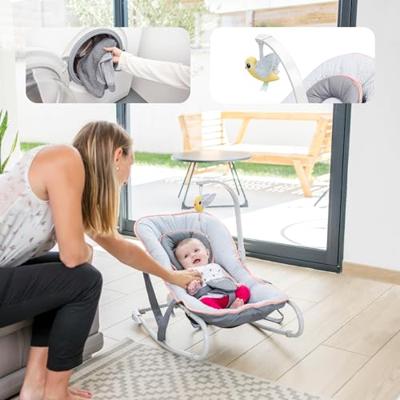 Ligstoel BABYMOOV Graphik met speelboog grijs/perzik