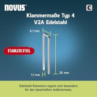 Novus Tools 042-0805 Nieten met smalle rug Type 4 1000 stuk(s) Afm. (l x b) 26 mm x 6.1 mm - thumbnail