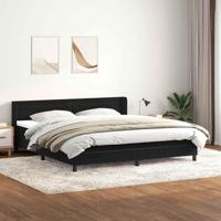 Boxspring met matras fluweel zwart 180x210 cm - thumbnail