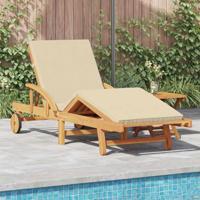 Ligstoel 2 pcs Beige 40 x 40 x 40cm Massief acaciahout - thumbnail