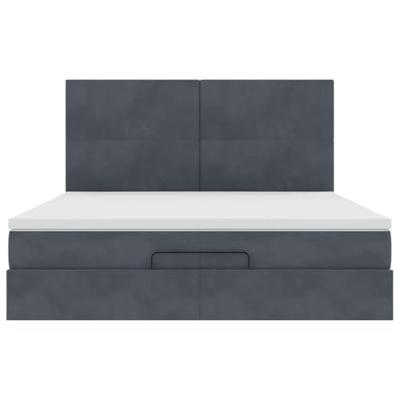 Ottoman bed met matrassen 200x200cm fluweel donkergrijs
