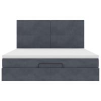 Ottoman bed met matrassen 200x200cm fluweel donkergrijs - thumbnail