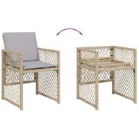 13-delige Tuinset met kussens poly rattan gemengd beige - thumbnail