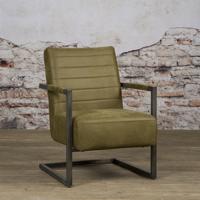 Tower Living Fauteuil 'Rocca' Leder, kleur Groen - thumbnail