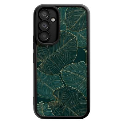 Samsung Galaxy A54 zwarte case - Monstera leaves Samsung Galaxy A54 zwarte case - Monstera leaves