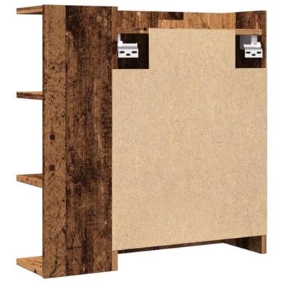 Badkamerspiegelkast 62,5x20,5x64cm bewerkt hout oud houtkleurig
