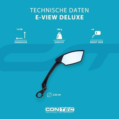 CONTEC rückspiegel "e-view deluxe" ct rear-view mirror e-vie deluxe right black CONTEC rückspiegel "e-view deluxe" ct rear-view mirror e-vie deluxe right black