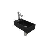 INK - Fonteinpack Quartz Links incl. Fonteinkraan - Design Sifon - Design Plug en Montageset - 360x180x90 Mm - Quartz Zwart/chroom - thumbnail