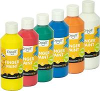 Creall vingerverf Happy, set met 6 flesjes van 250 ml in geassorteerde kleuren - thumbnail