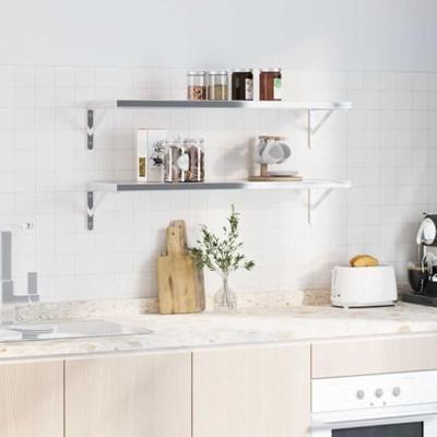 Plankdragers 4 st 30x2,5x15,5 cm roestvrijstaal zilverkleurig